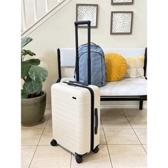 Away Carry-On & Backpack Bundle | Salt White Luggage + Coast Blue Bag Travel Set - Picture 5 of 16